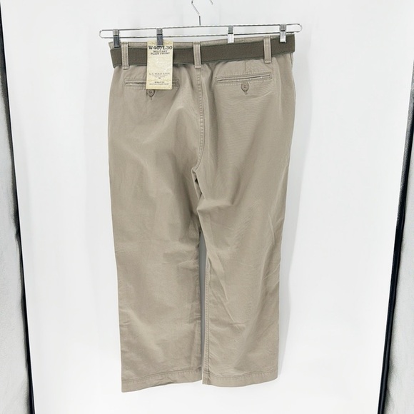 U.S Polo Assn. military plain front khaki business casual neutral 40x30 w/belt - Picture 10 of 11